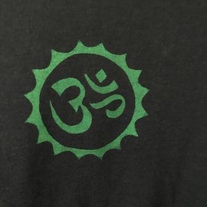 Organic cotton and bamboo T-shirt black with OM
